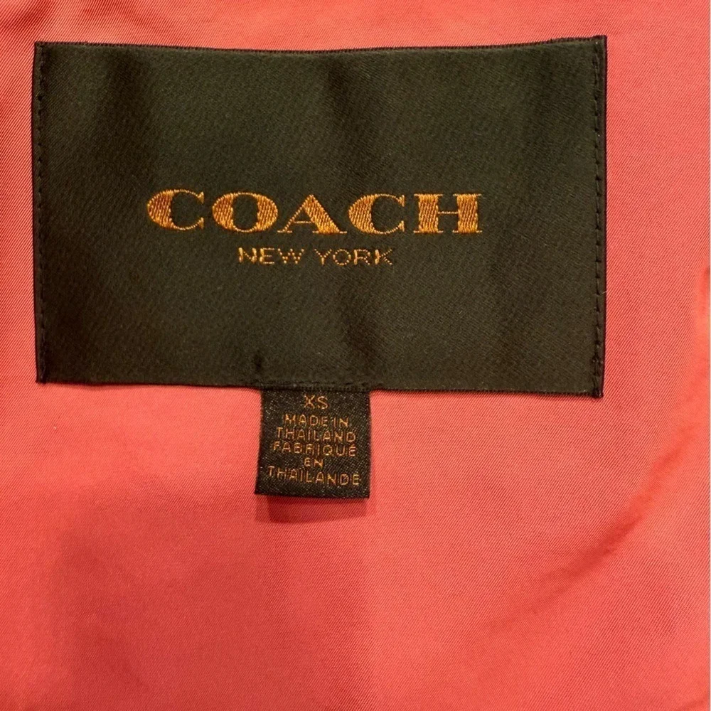 Coach Womens Pink Hooded Utility Field Jacket Parka XS Drawstring Waist Full Zip